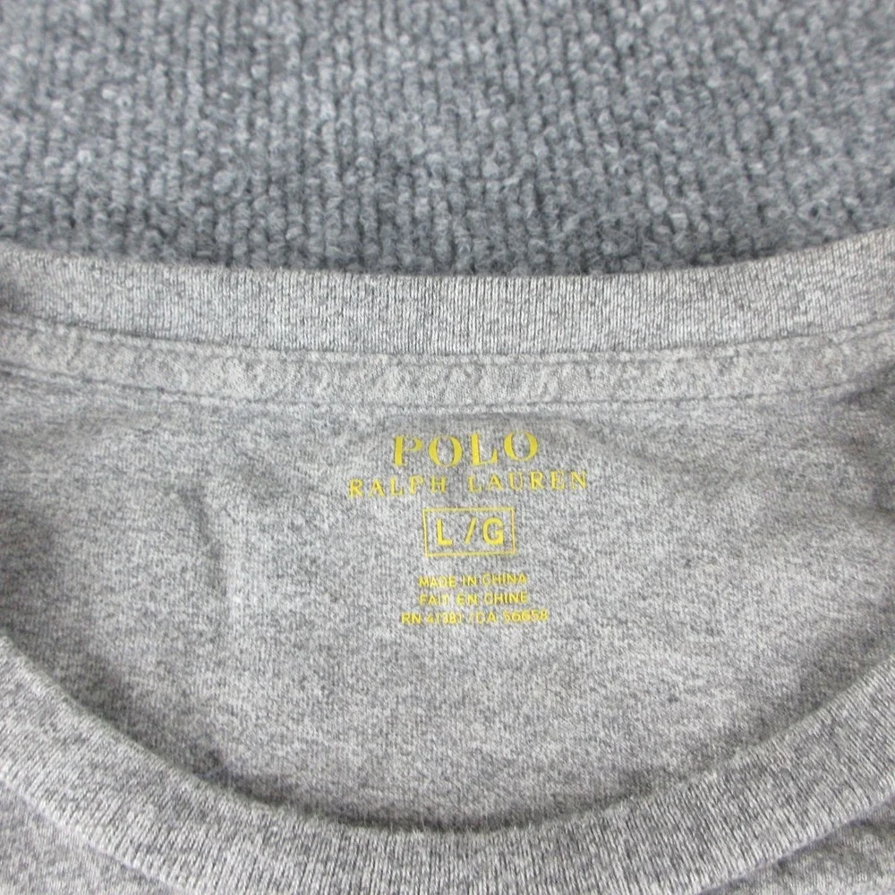 Polo Ralph Lauren Shirt Mens L Gray Long Sleeve Pony Logo Crewneck Tee Casual